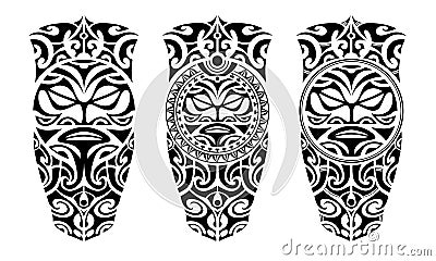 Set of tattoo sketch maori style Vector Illustration