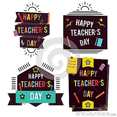 set of teachers day icons. Vector illustration decorative design Vector Illustration