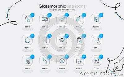 Set of Teamwork, Demand curve and Correct answer line icons for web app. Pictogram icon. Vector Vector Illustration