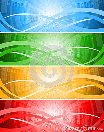 Set tech banners Vector Illustration