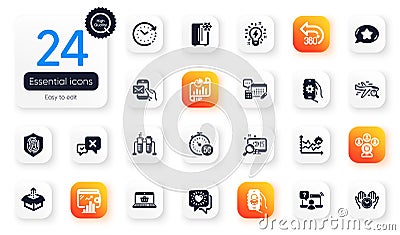 Set of Technology flat icons. Wallet, Account and Search elements for web application. For design. Vector Vector Illustration