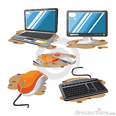 set of technology gadgets. Vector illustration decorative design Vector Illustration