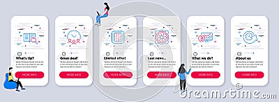 Set of Technology icons, such as Bitcoin chart, Cpu processor, Search text. Vector Vector Illustration