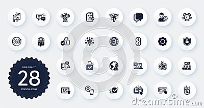 Set of Technology icons, such as Journey path, Online loan and Employees messenger flat icons. Vector Vector Illustration