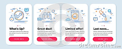 Set of Technology icons, such as Laundry, Chemistry beaker, Audit symbols. Chemistry pipette line icons. Vector Vector Illustration