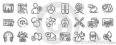 Set of Technology icons, such as Screwdriverl, Health app, Employees teamwork. Vector Vector Illustration