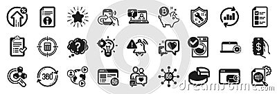 Set of Technology icons, such as Share call, Attention bell, Video conference. Vector Vector Illustration