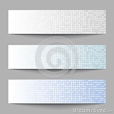 Set of Technology pixel banners Vector Illustration