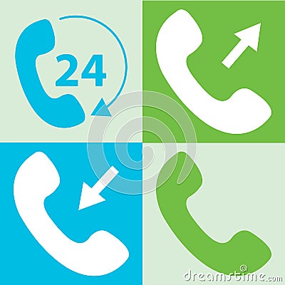 set of Telephone receiver icon. phone icon Stock Photo