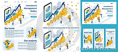 Isometric Managing Online Investing Vector Illustration