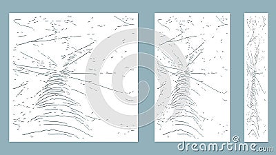 Set template for cutting. Pattern branches, birch tree. Vector illustration. For laser cutting, plotter and silkscreen printing Vector Illustration