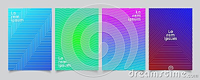 Set template minimal covers design, gradient colorful halftone w Vector Illustration