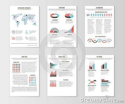 Set of templates for business brochures, web pages Vector Illustration