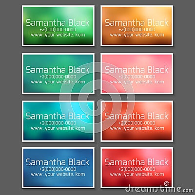 A set of templates for business cards, coupons and vouchers Vector Illustration