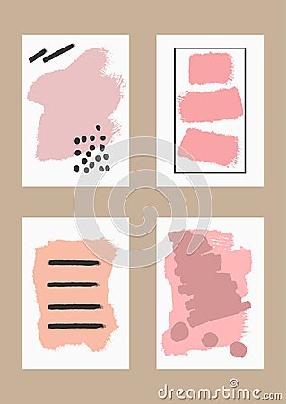 Set of templates for design of flyers, postcards, covers, banners. Vector Illustration