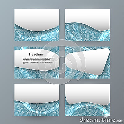 set templates horizontal presentation brochure powerpoint slide03 Vector Illustration