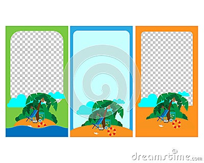 A set of templates. Modern cover design for social networks. Stock Photo