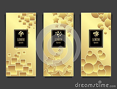 Set Templates for package from Luxury background made by geometric forms gold Vector Illustration