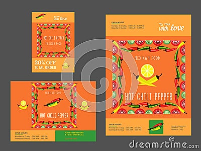 Set of templates for restaurant Vector Illustration