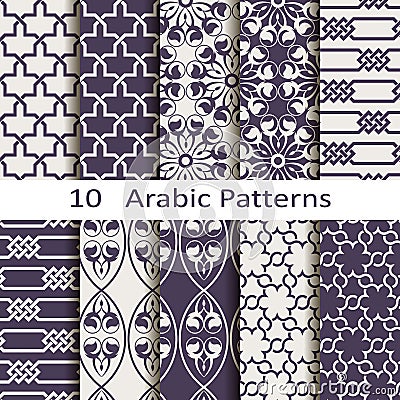 Set of ten Arabic patterns Vector Illustration