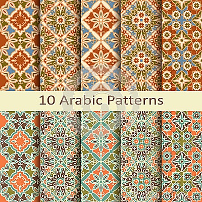 Set of ten arabic patterns Vector Illustration