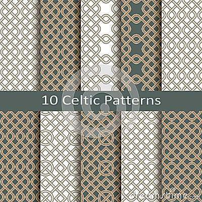 Set of ten celtic patterns Vector Illustration