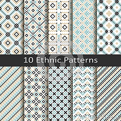 Set of ten ethnic patterns Vector Illustration