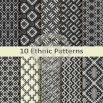 Set of ten ethnic patterns Vector Illustration