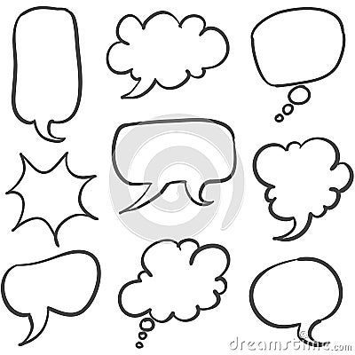 Set of text bubble hand draw Vector Illustration