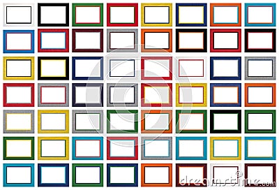 Set of textural decorative multicolored rectangular frames Stock Photo