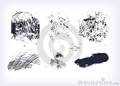 Set of textures vector isolated collection stroke Vector Illustration