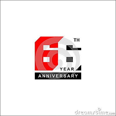 Set of 66th Anniversary logo design Vector Illustration