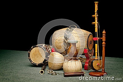 Set of Thai musical instruments Stock Photo