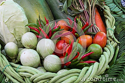 Set of thai vegetable Stock Photo