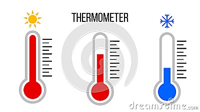 Set of thermometers with different levels Stock Photo