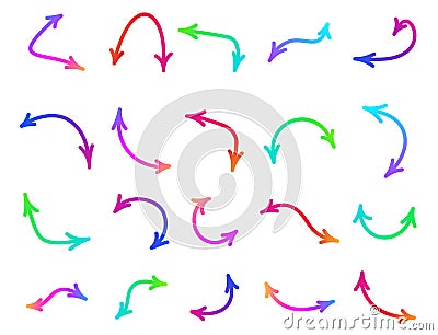 Set of thin double sided isolated arrows Vector Illustration