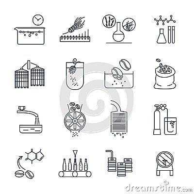 Set of thin line icons drinks and beverages Vector Illustration