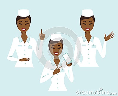 Set of doctor characters Vector Illustration