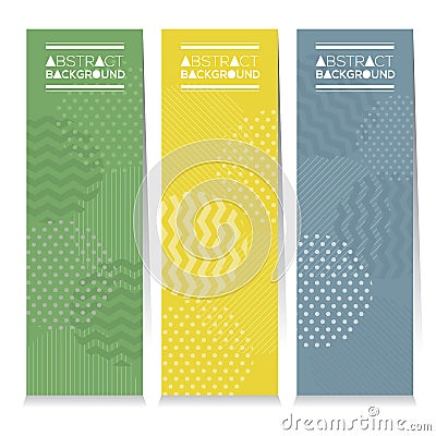 Set Of Three Colorful Abstract Vertical Banners Vector Illustration