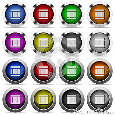 Three columned web layout glossy button set Stock Photo