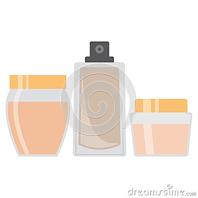 Set of three creams for the skin Vector Illustration