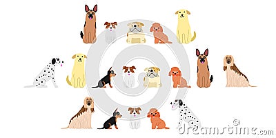 Various dogs border set2 Vector Illustration