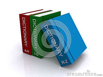 Set of three dictionaries Stock Photo