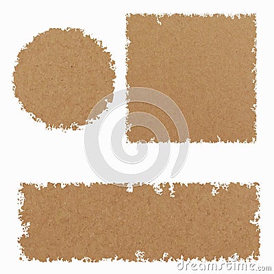 Set of three kraft paper vector tamplates. Broun color Vector Illustration