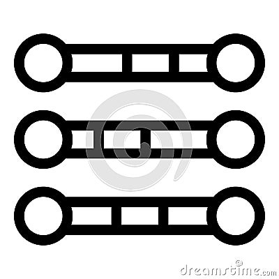 Set of three loading bars with different levels of completion Vector Illustration