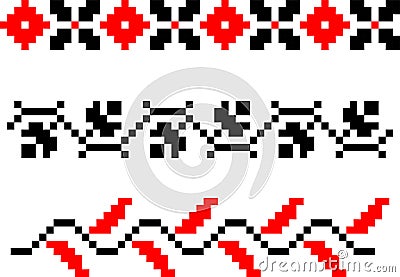 Set of three romanian traditional folk motifs Stock Photo