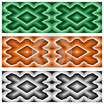 Set of three seamless rhombic patterns Vector Illustration