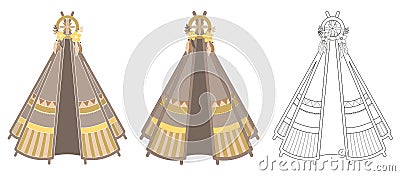 Set of three vector teepees Vector Illustration