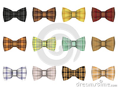 Set of tie bows Vector Illustration