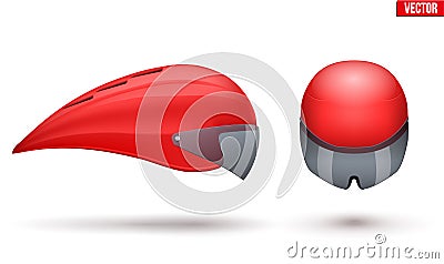 Set of Time trial bicycle helmets Vector Illustration